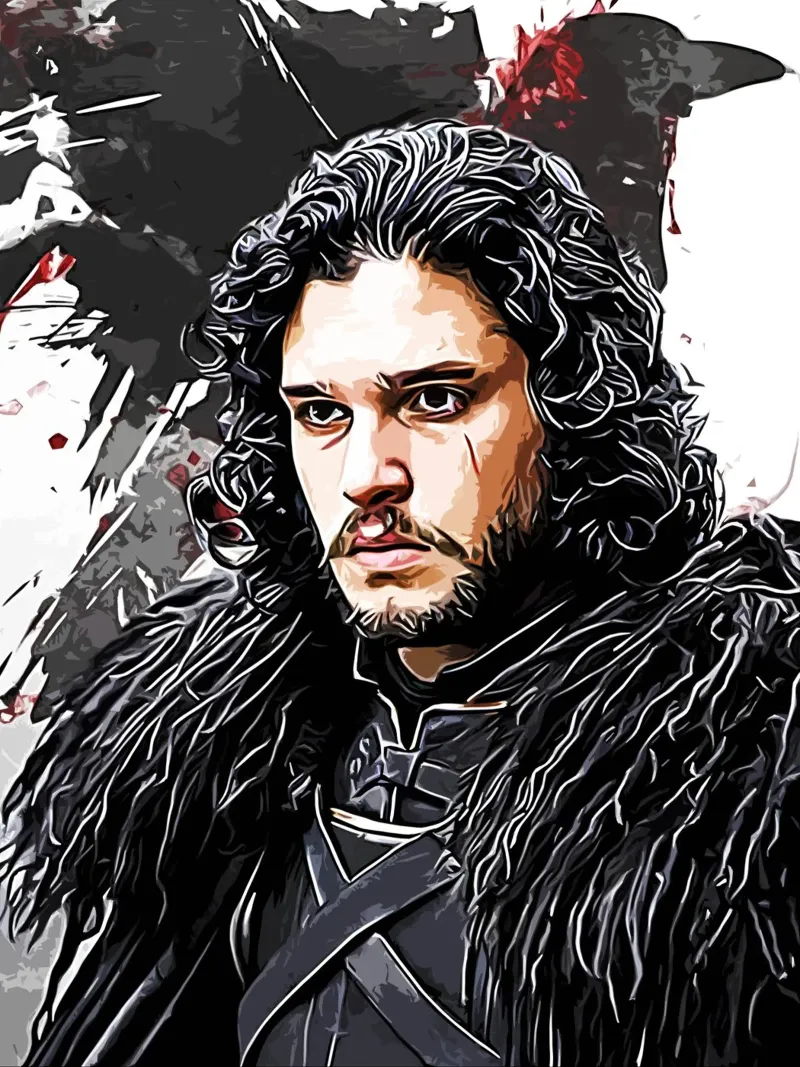 jon snow con raven pellicola backlit da ontoseno