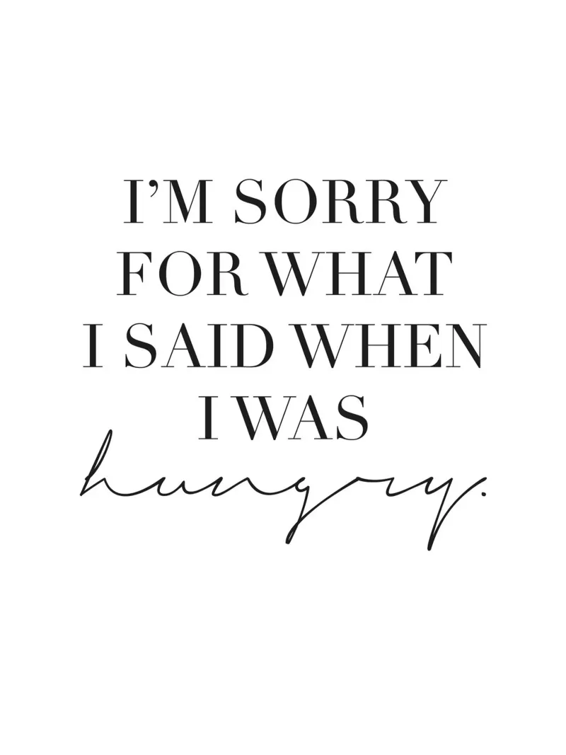 Poster cuisine humoristique - I'm Sorry When Hungry toile de Whole©