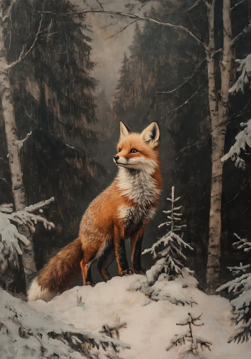 Fuchs im Winterwald pellicola backlit da Luna & Noctua