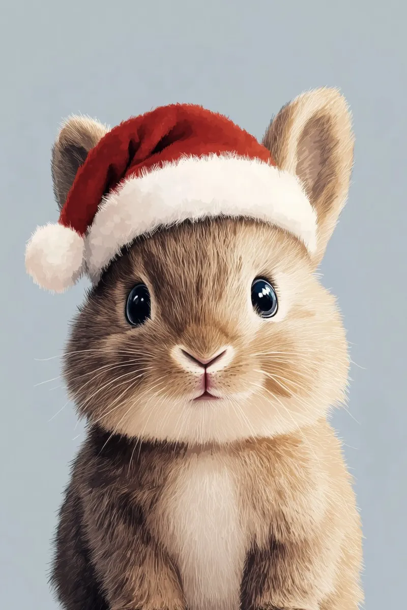 HeldIn #18: Hase feiert Weihnachten Leinwand mit Schattenfugenrahmen von farbenhelden