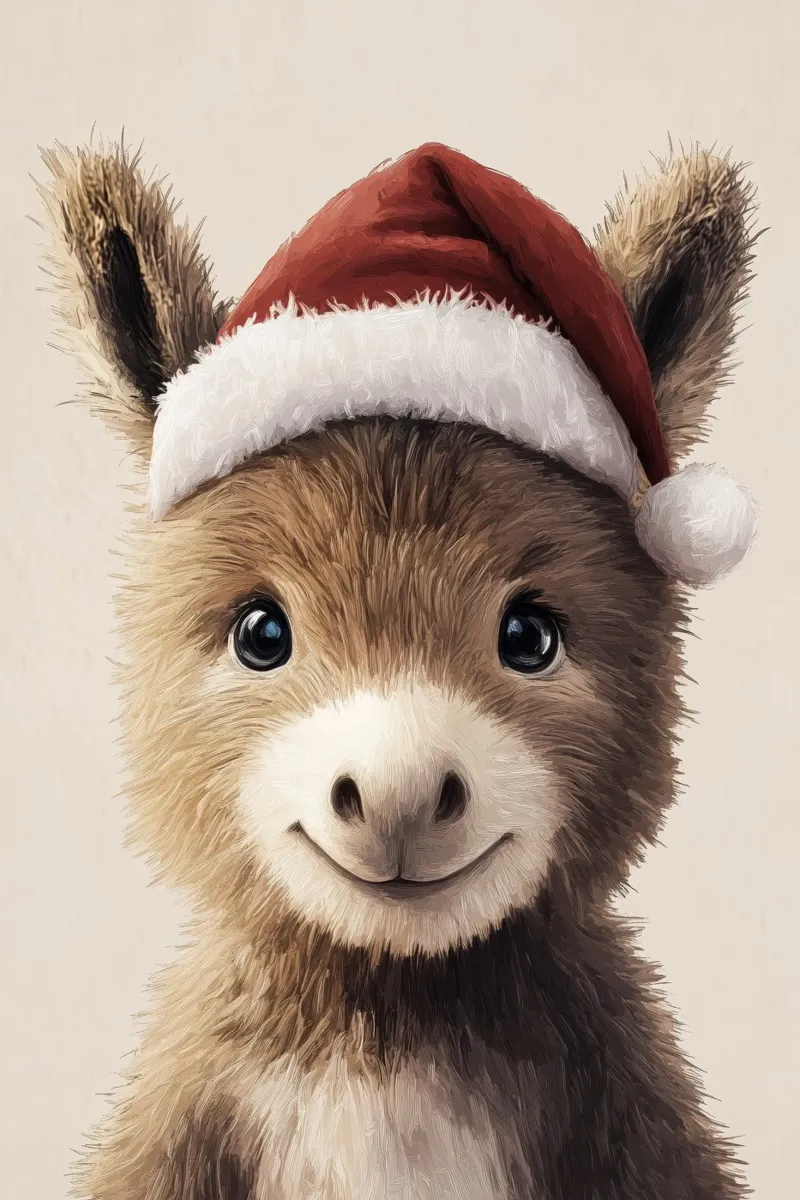 HeldIn #22: Esel feiert Weihnachten Leinwand mit Schattenfugenrahmen von farbenhelden