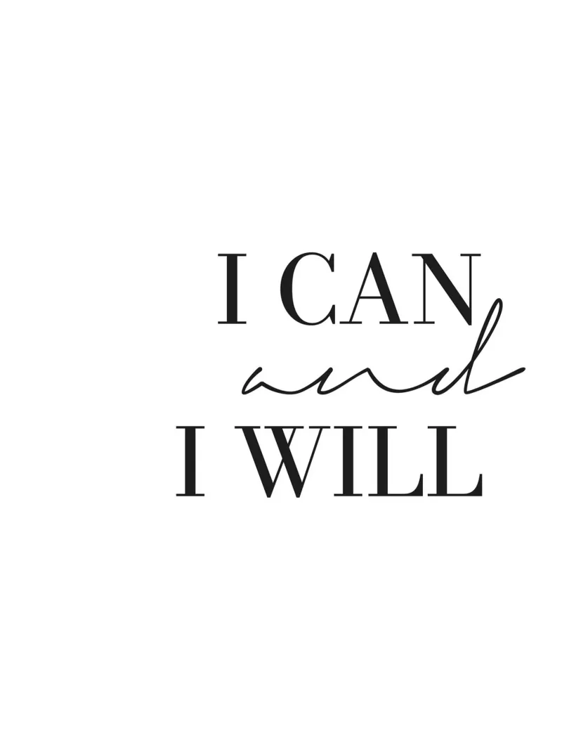 I Can and I Will - Motivational typography canvas by Whole©