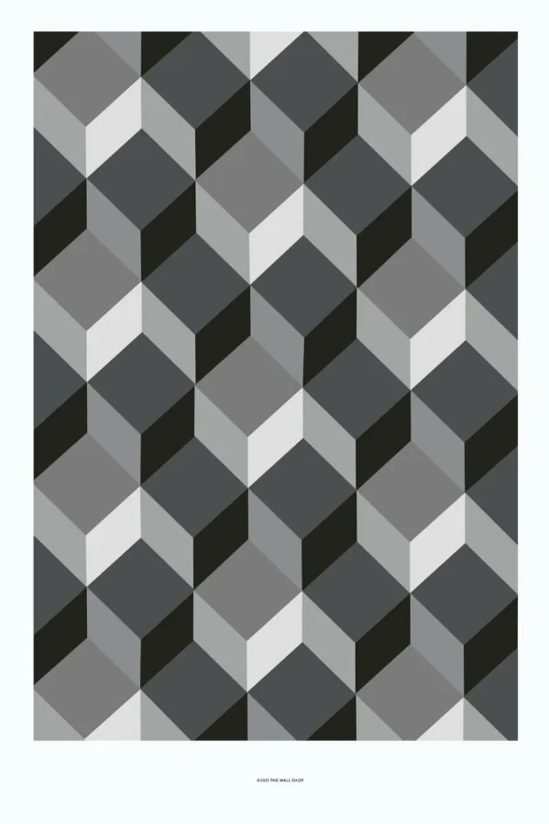 Cubes poster con telaio in legno da The Wall Shop