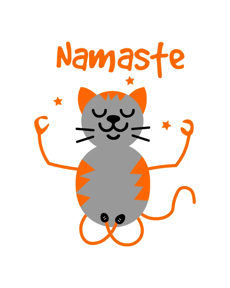 Namaste yoga cat pellicola backlit da happieeagle