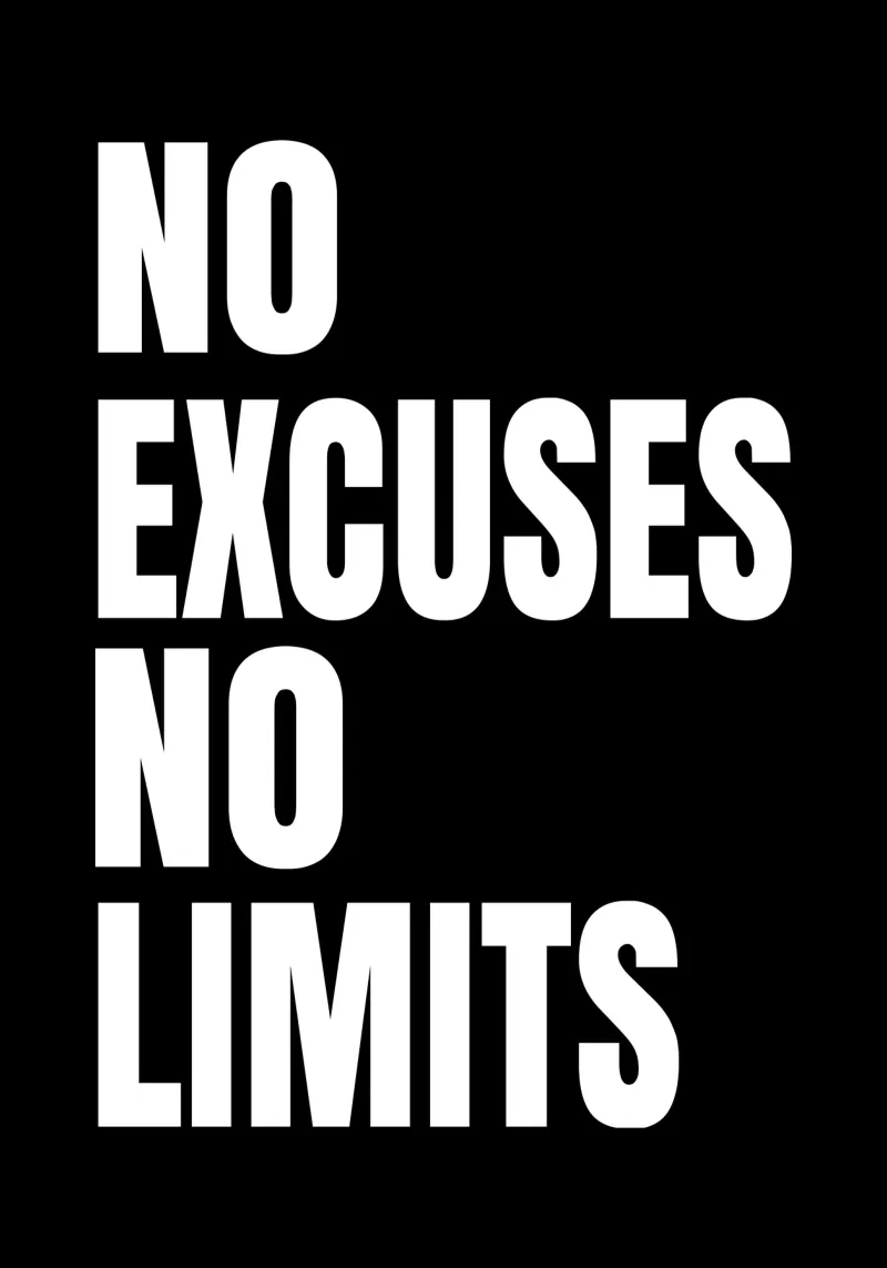 No excuses no limits alluminio dibond da happieeagle