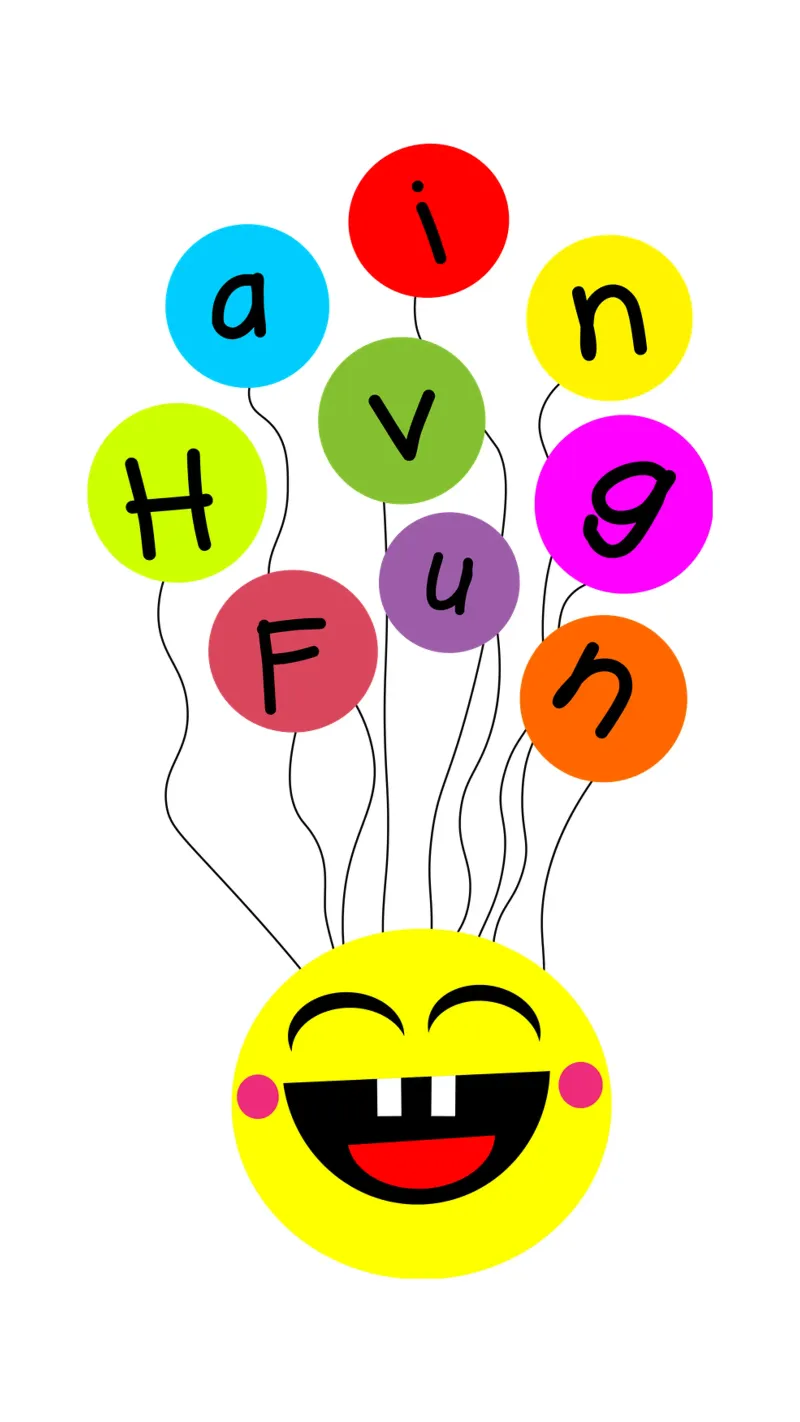 Having fun floating balloons face poster da happieeagle