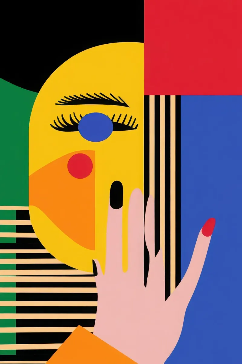 Geometric face canvas by Geometric