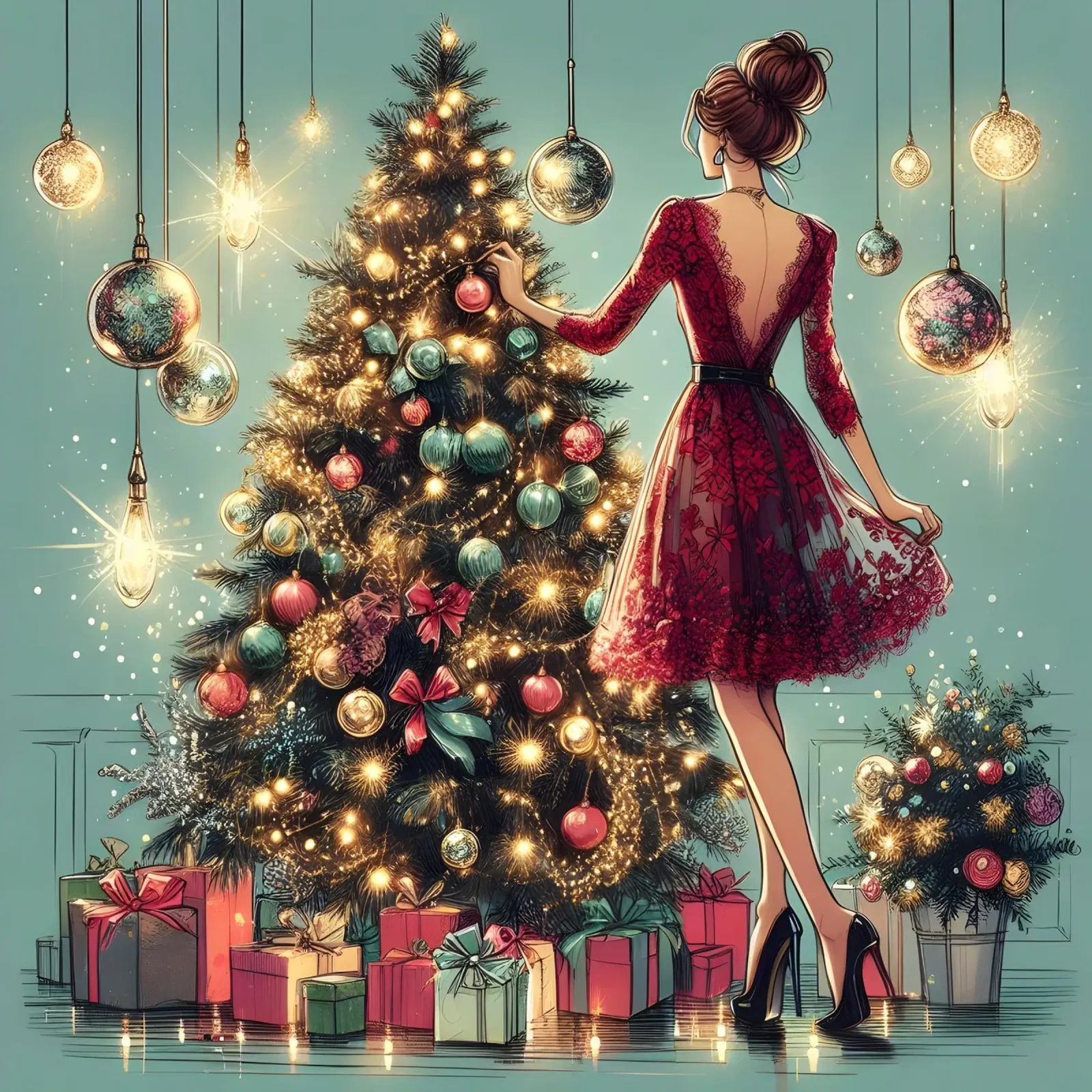 Vigilia di Natale poster con telaio in plastica da ARTOMATIC