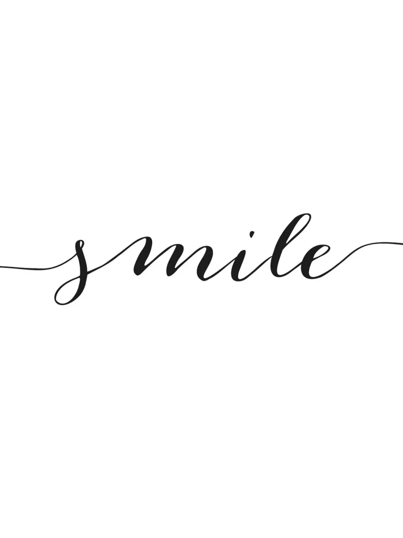 Smile Poster - Minimalist typography design canvas by Whole©