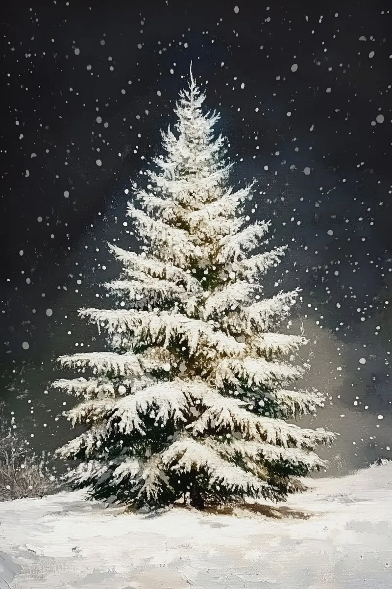Albero di Natale di neve plexiglass da Melloi Art Print