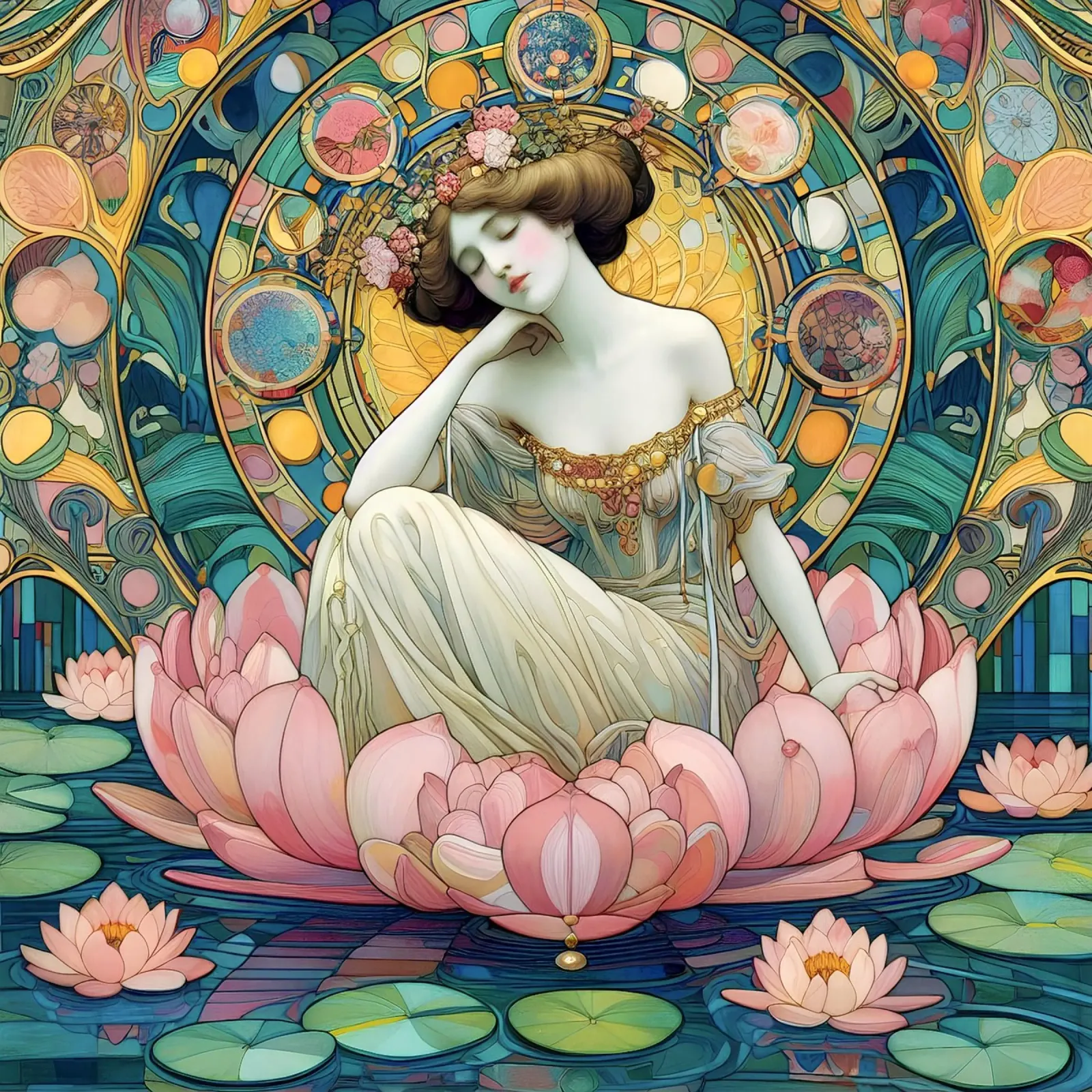 Ninfea pellicola backlit da Art-Nouveau-Dsg