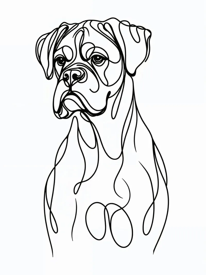 Cane Boxer Line Art pellicola backlit da WijdevenDesign