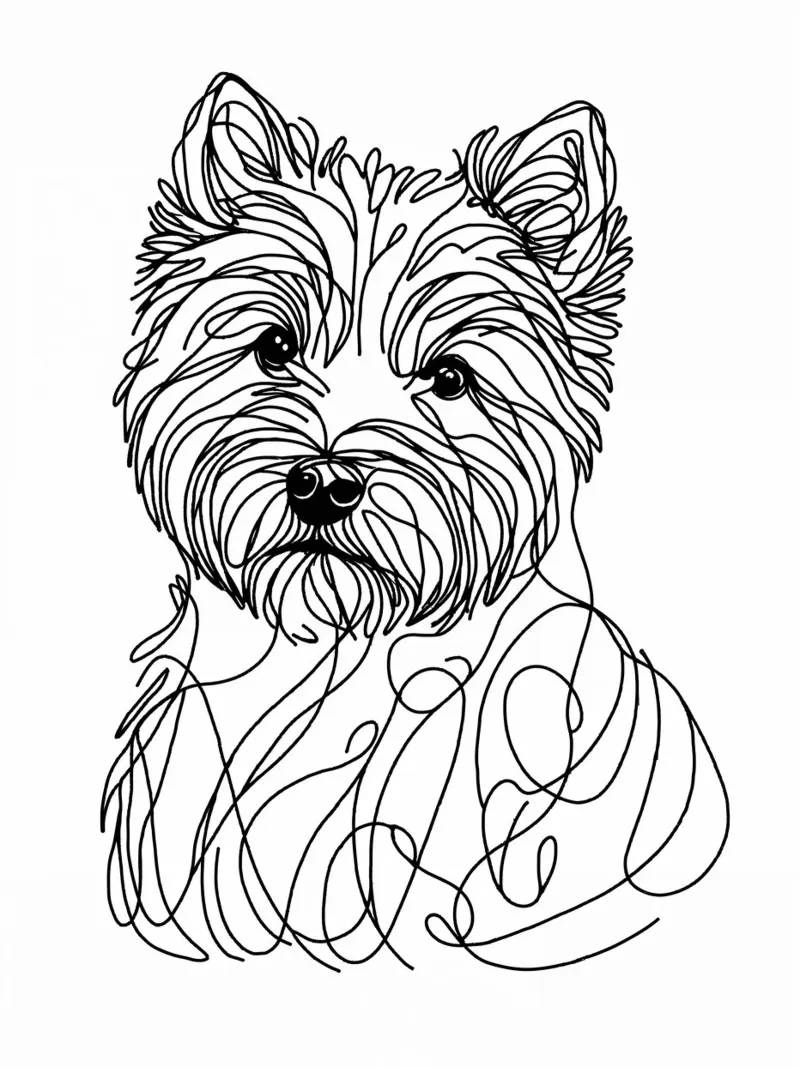 Cane Terrier Line Art pellicola backlit da WijdevenDesign