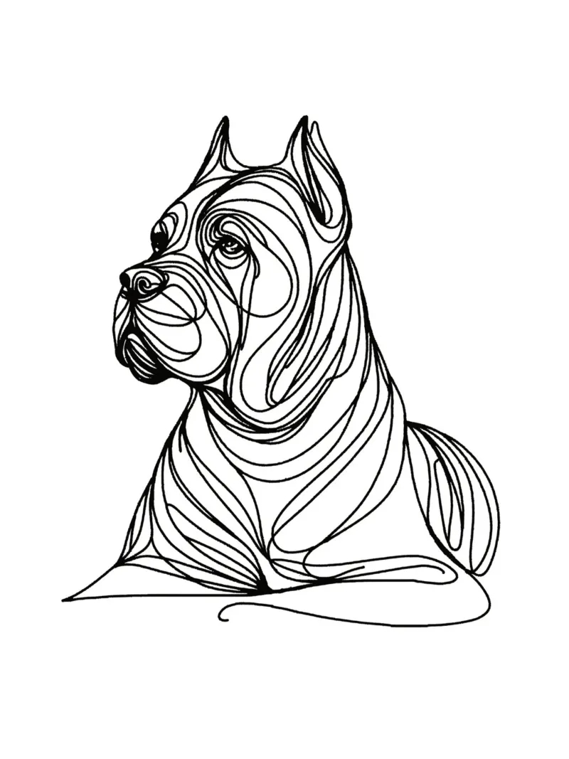 Cane Corso Dog Line Art pellicola backlit da WijdevenDesign