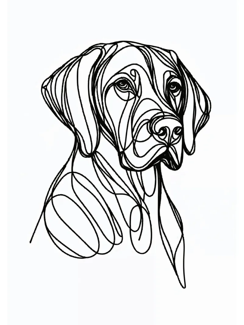 Cane tedesco Line Art pellicola backlit da WijdevenDesign