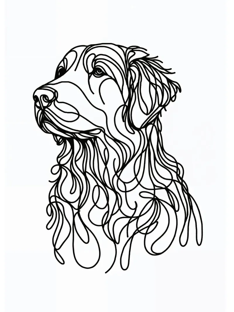 Cane Golden Retriever Line Art pellicola backlit da WijdevenDesign