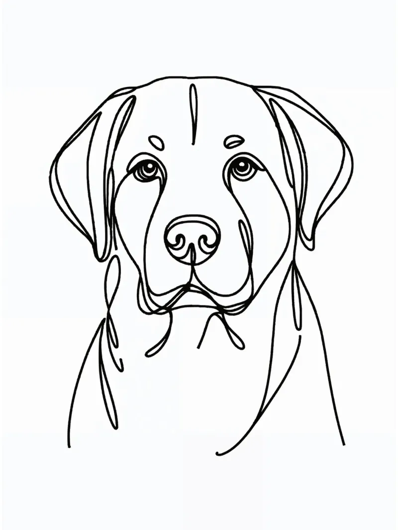 Cane Labrador Line Art pellicola backlit da WijdevenDesign