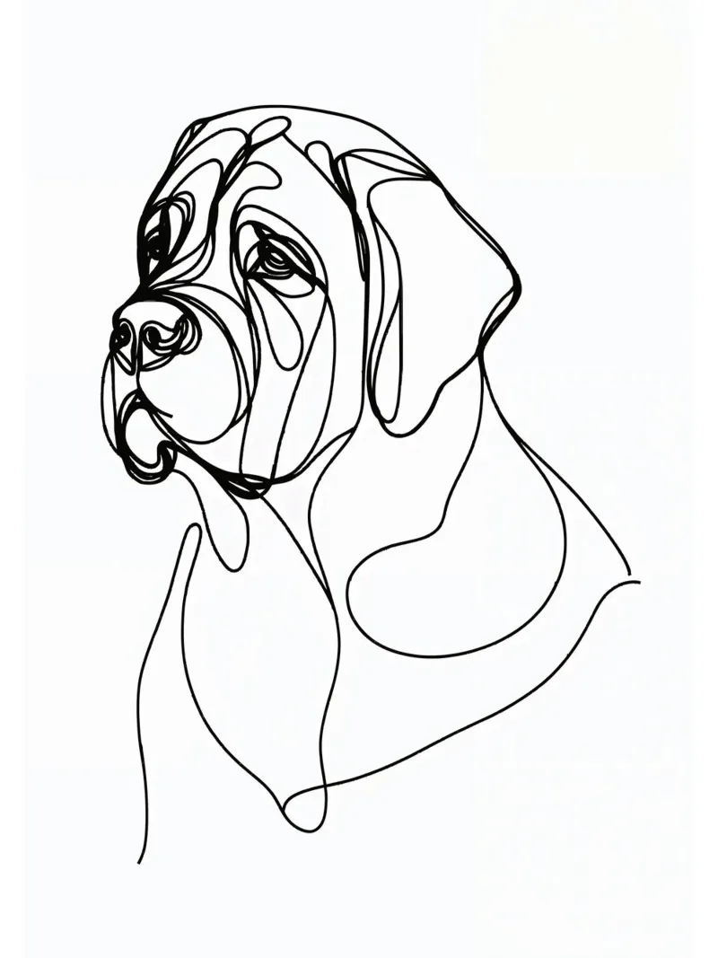 Mastiff Dog Line Art Hahnemühle von WijdevenDesign