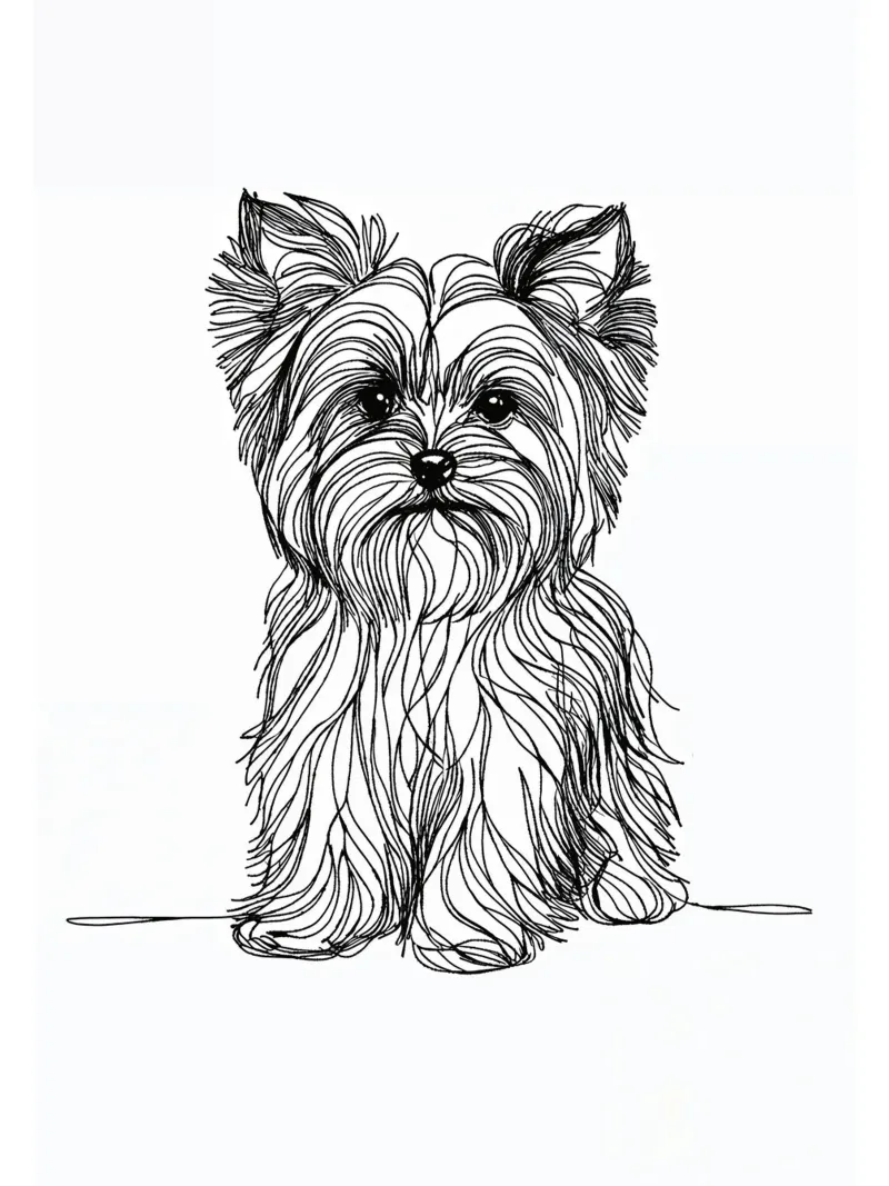 Cane Terrier Line Art pellicola backlit da WijdevenDesign