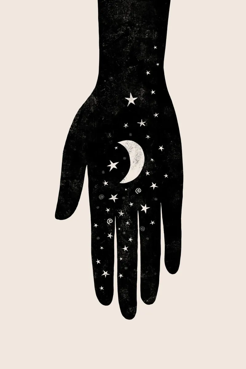 Gatti e puntini - Mano di luna Hamsa pellicola backlit da The Artcircle