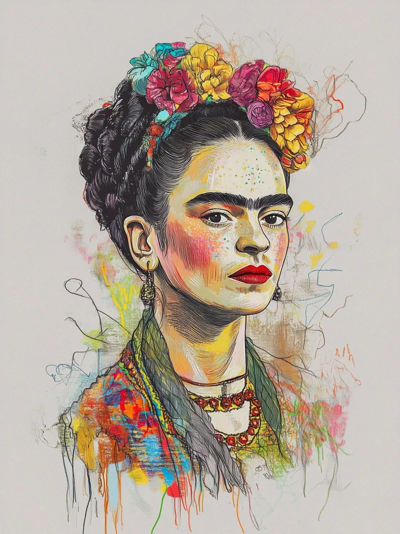 Emotionale Frida Skizze hahnemühle by Carinaprint