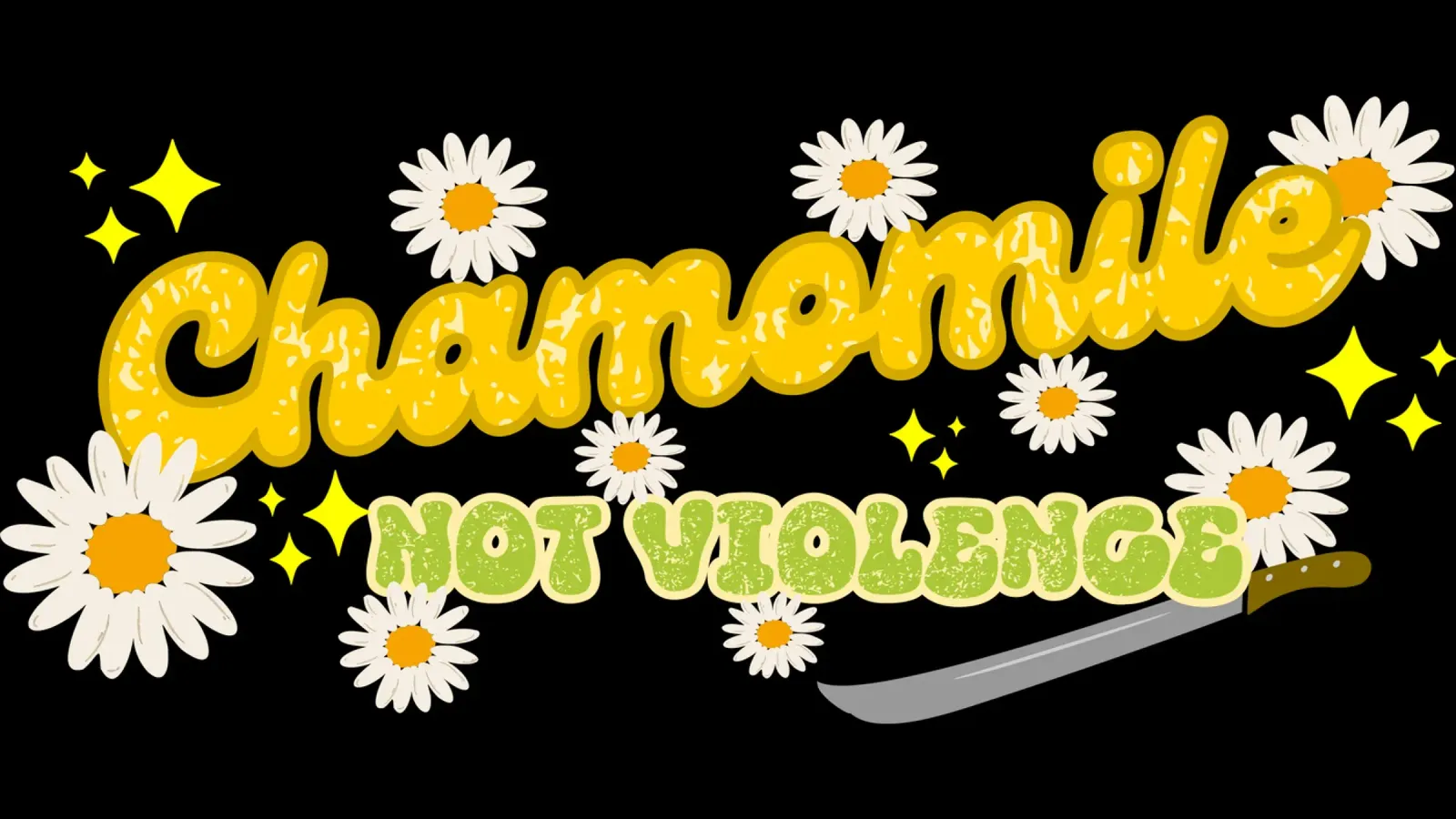 Camomilla Non Violenza poster con telaio in legno da sillyindustries