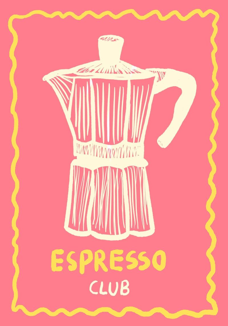 Espresso Club pink Poster von Studio Dolci