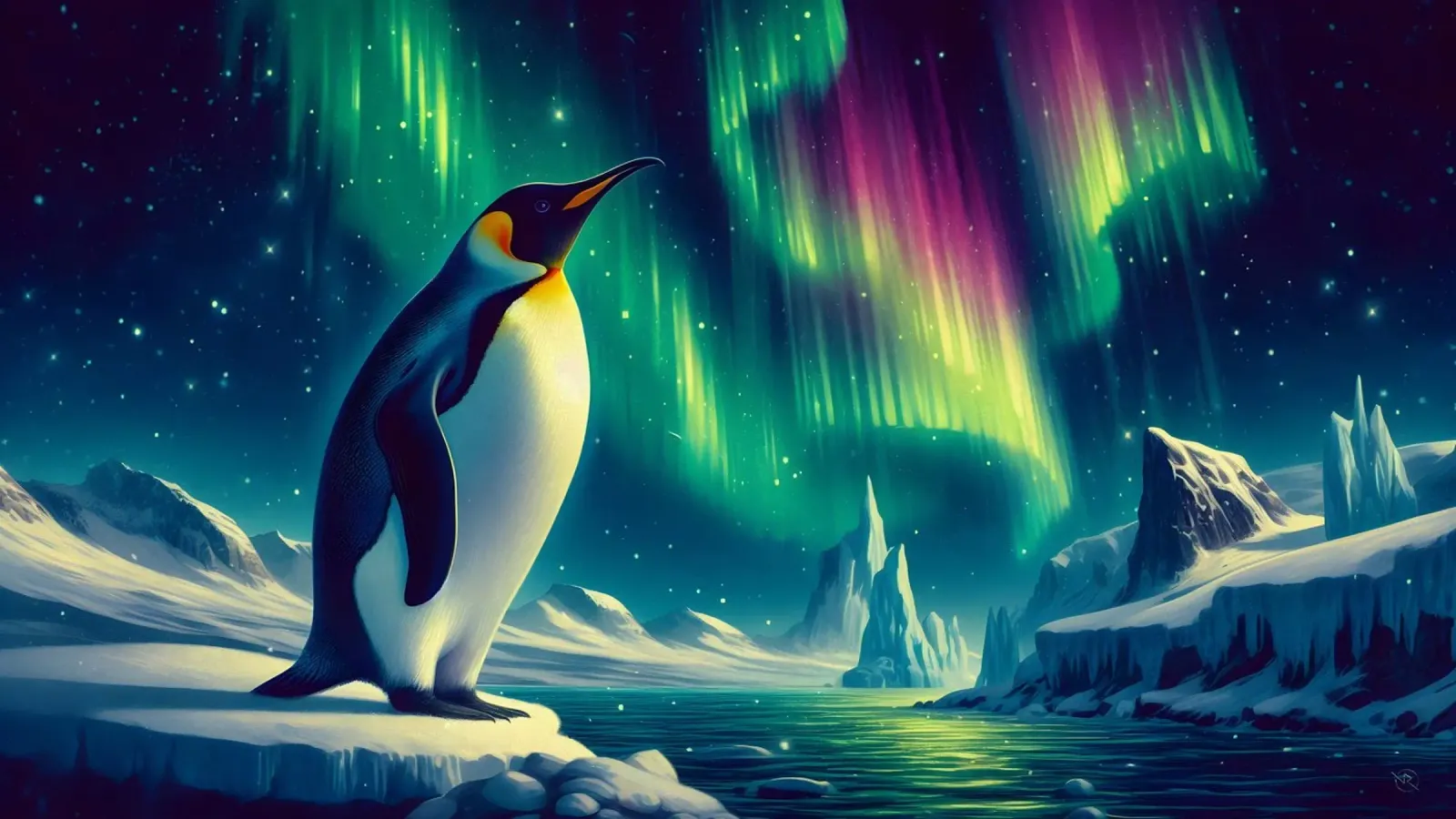 PINGUINO IMPERATORE pellicola backlit da RUBIANT ART