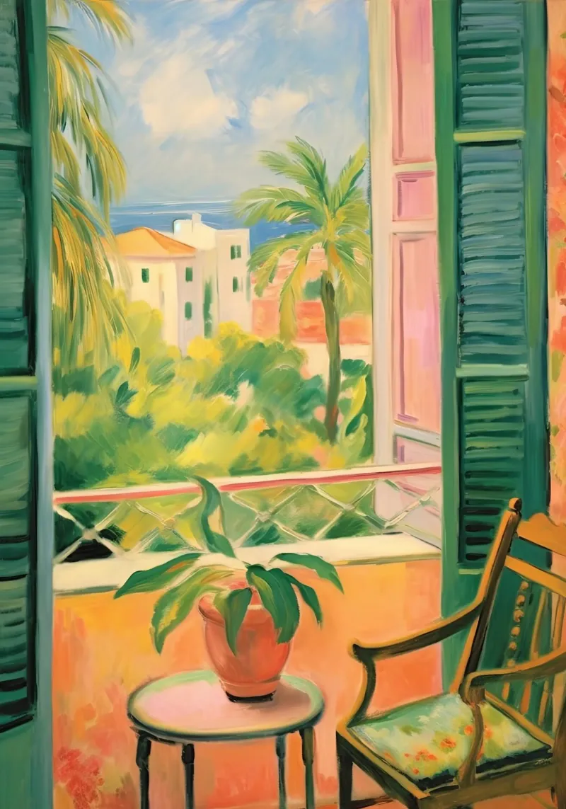 Open Window - inspiriert von Henri Matisse Alu-Dibond von Nikis Art Studio