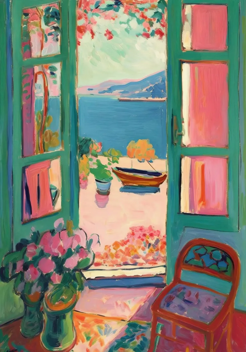 Open Window - inspiriert von Henri Matisse Hahnemühle von Nikis Art Studio
