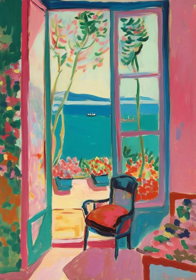 Play of colours at the window canvas by Nikis Art Studio