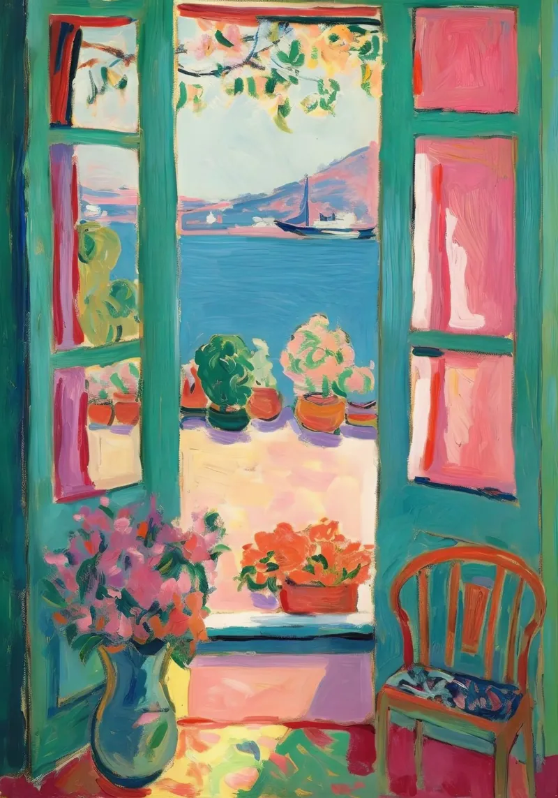 Open Window - inspiriert von Henri Matisse Hahnemühle von Nikis Art Studio
