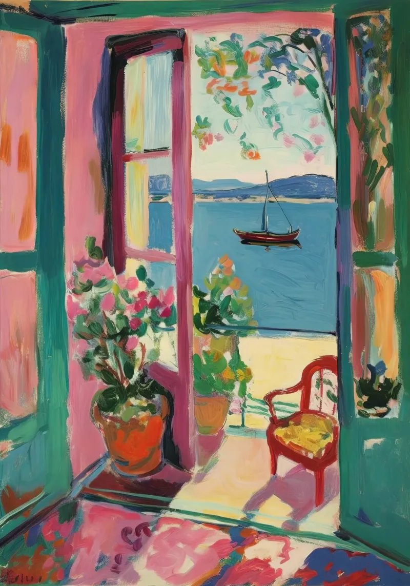 Open window, open dreams canvas by Nikis Art Studio