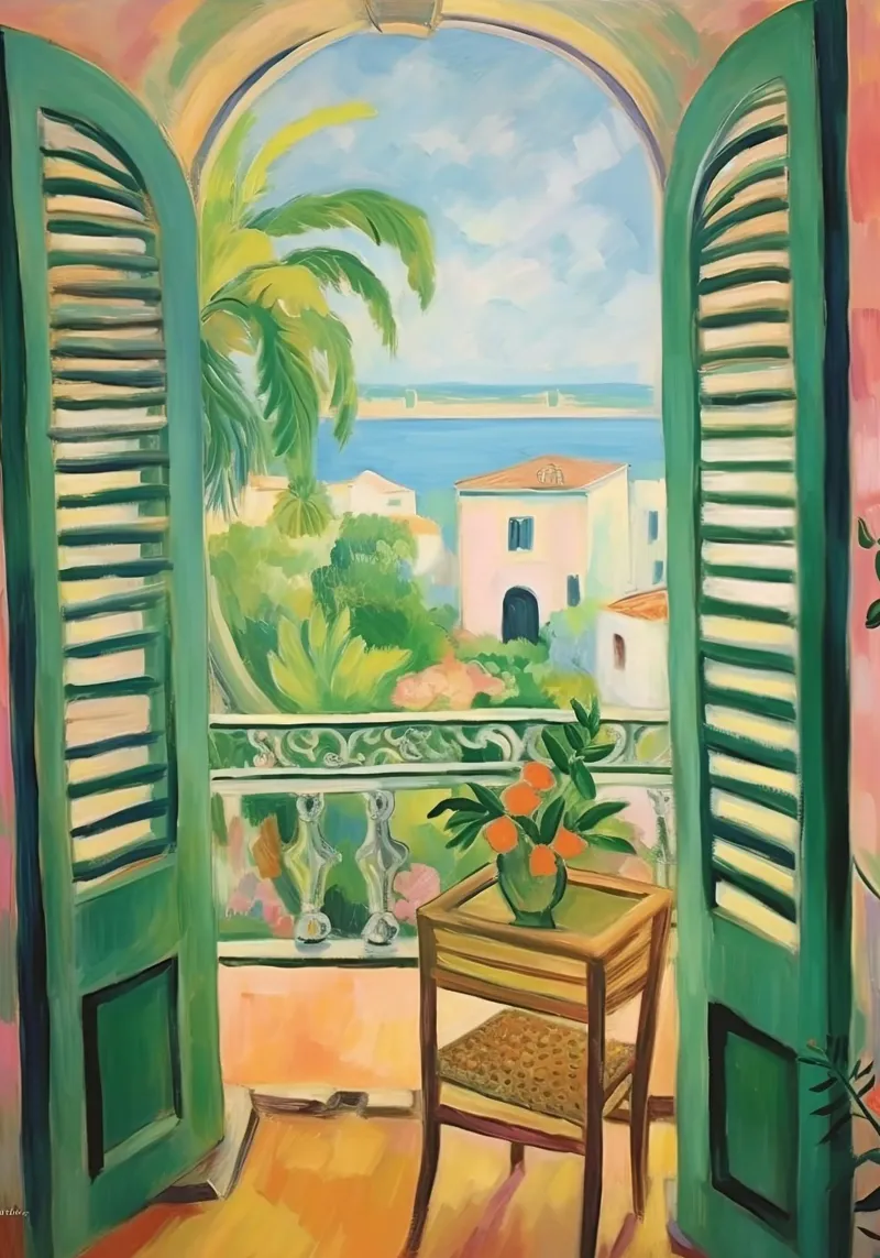 Open Window - inspiriert von Henri Matisse Hahnemühle von Nikis Art Studio