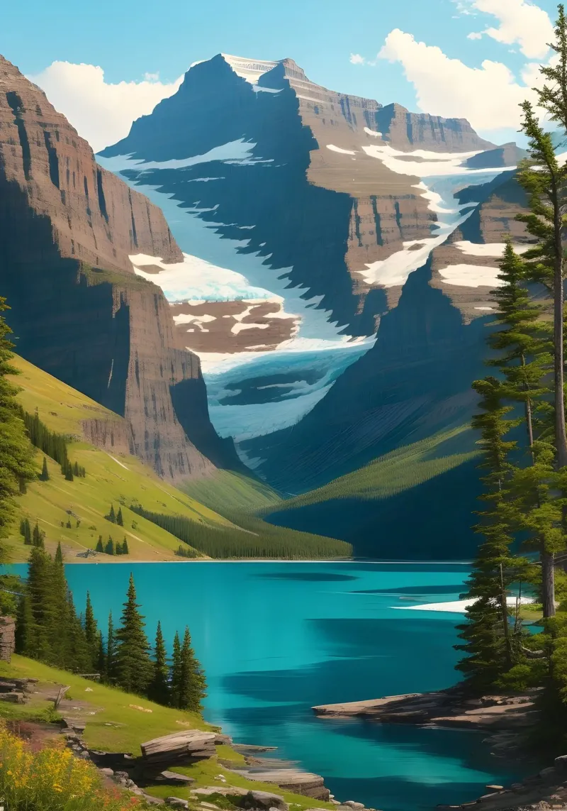 Lago di montagna pellicola backlit da Charnwood Prints