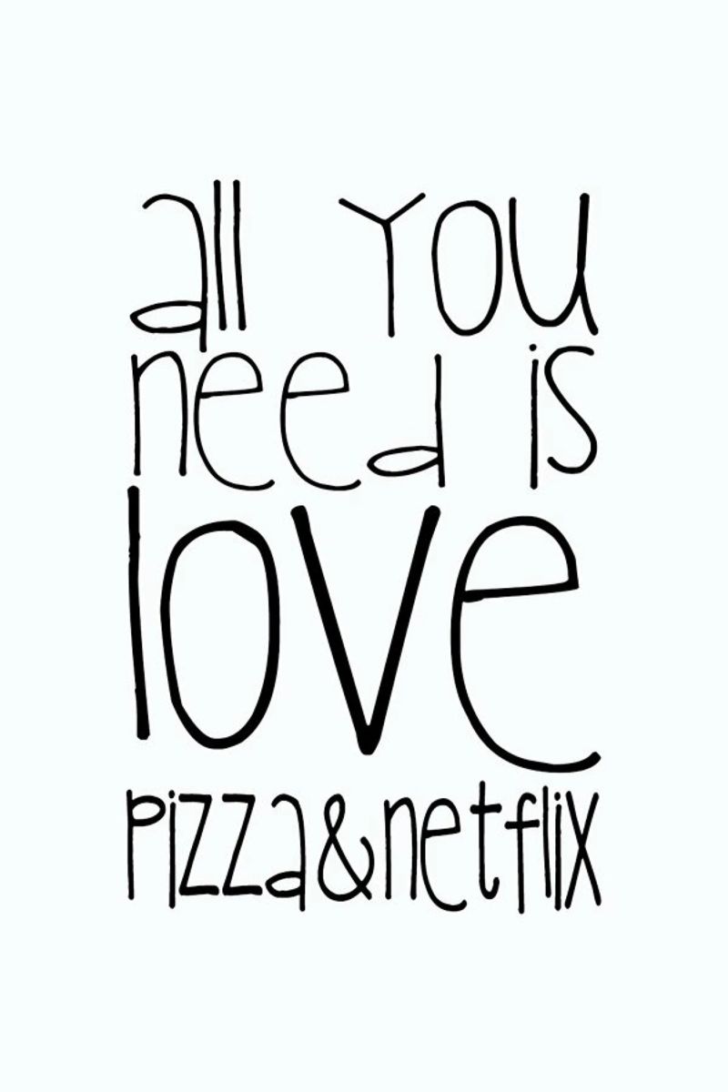 Tutto ciò di cui hai bisogno è amore, pizza e Netflix poster da Monika Strigel