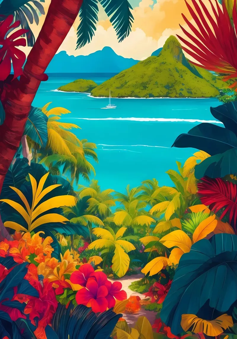 Paradiso tropicale pellicola backlit da Charnwood Prints
