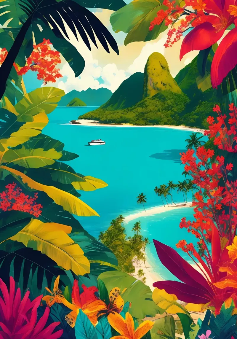Paradiso tropicale pellicola backlit da Charnwood Prints