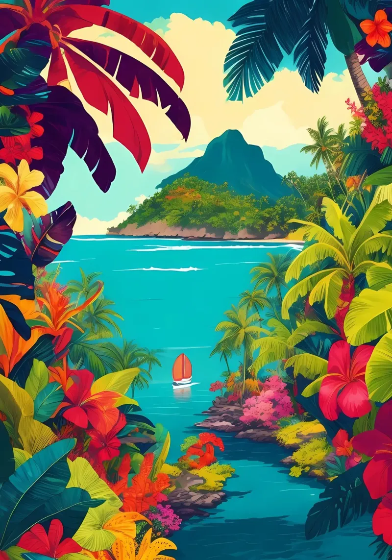 Paradiso tropicale pellicola backlit da Charnwood Prints