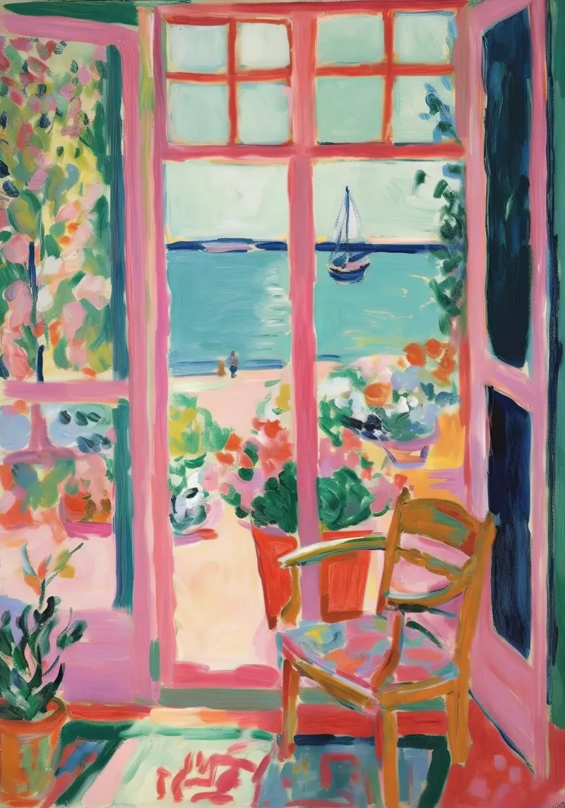Open Window - inspired by Henri Matisse hahnemühle by Nikis Art Studio