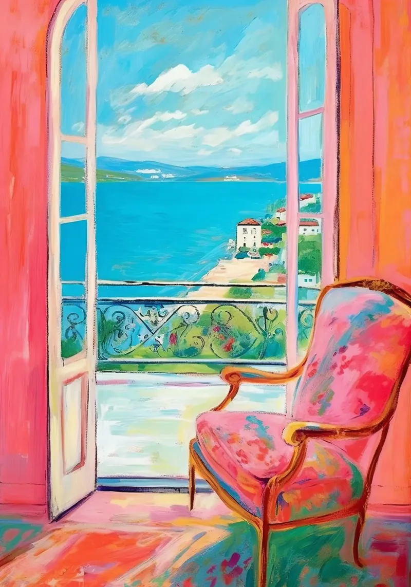 A touch of the south: the window of dreams canvas by Nikis Art Studio