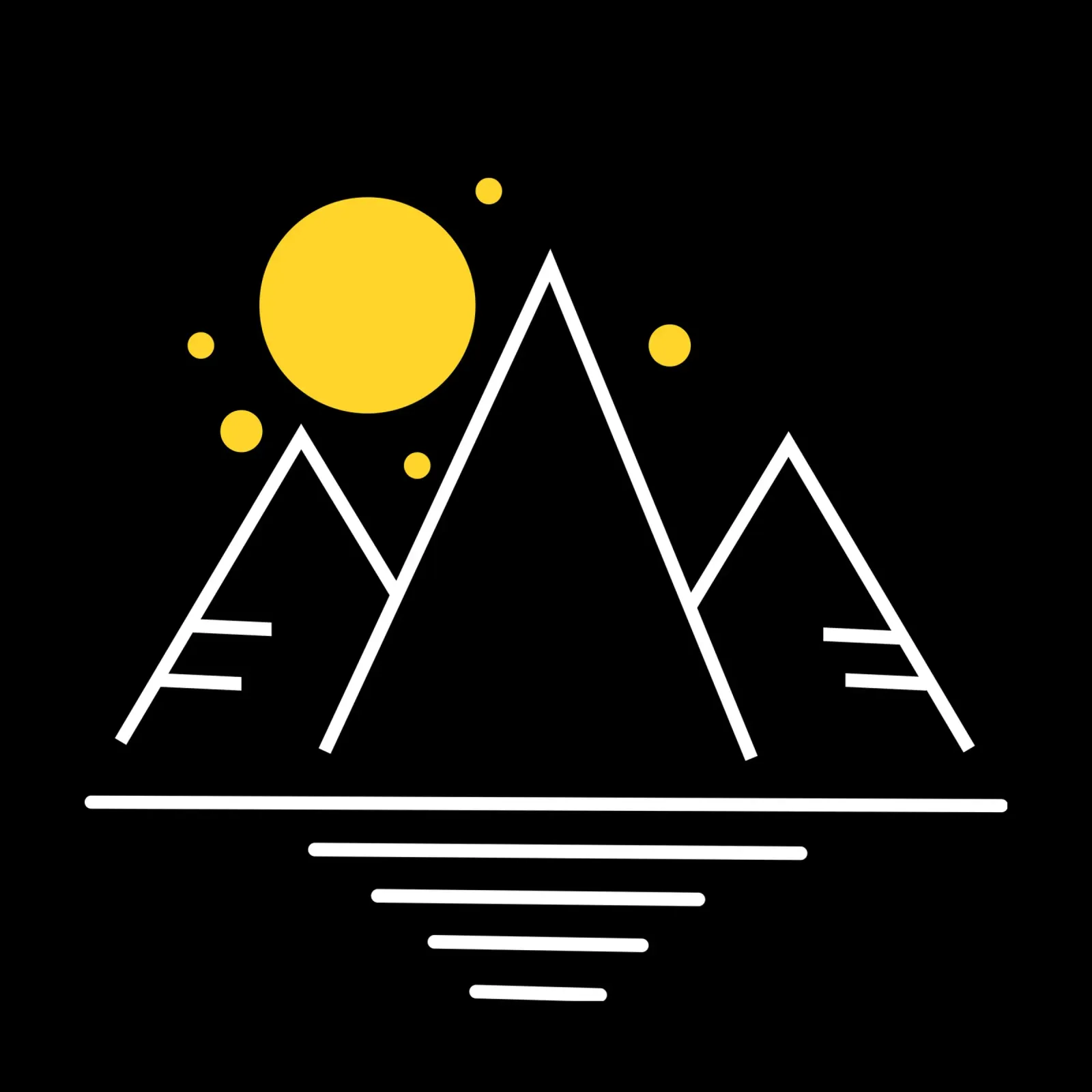 Simple mountains with sun alluminio dibond da happieeagle