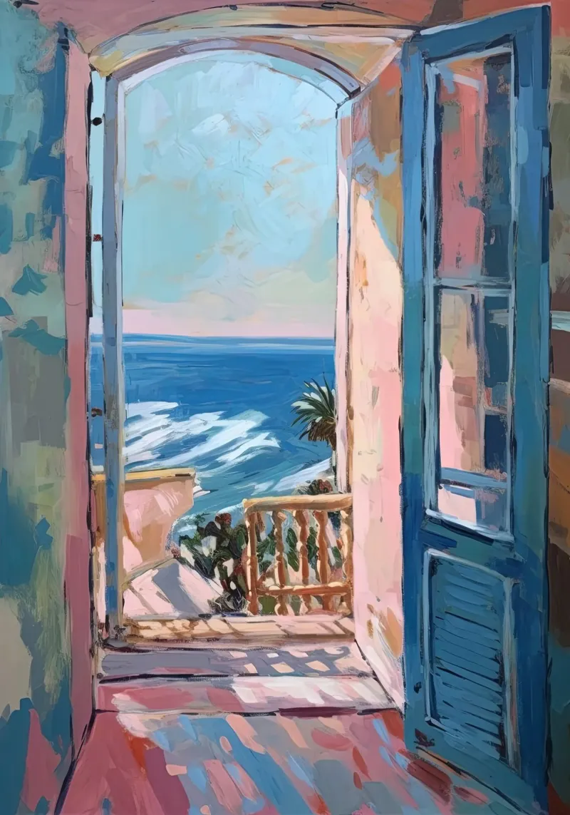 Where colours breathe: the open window canvas by Nikis Art Studio