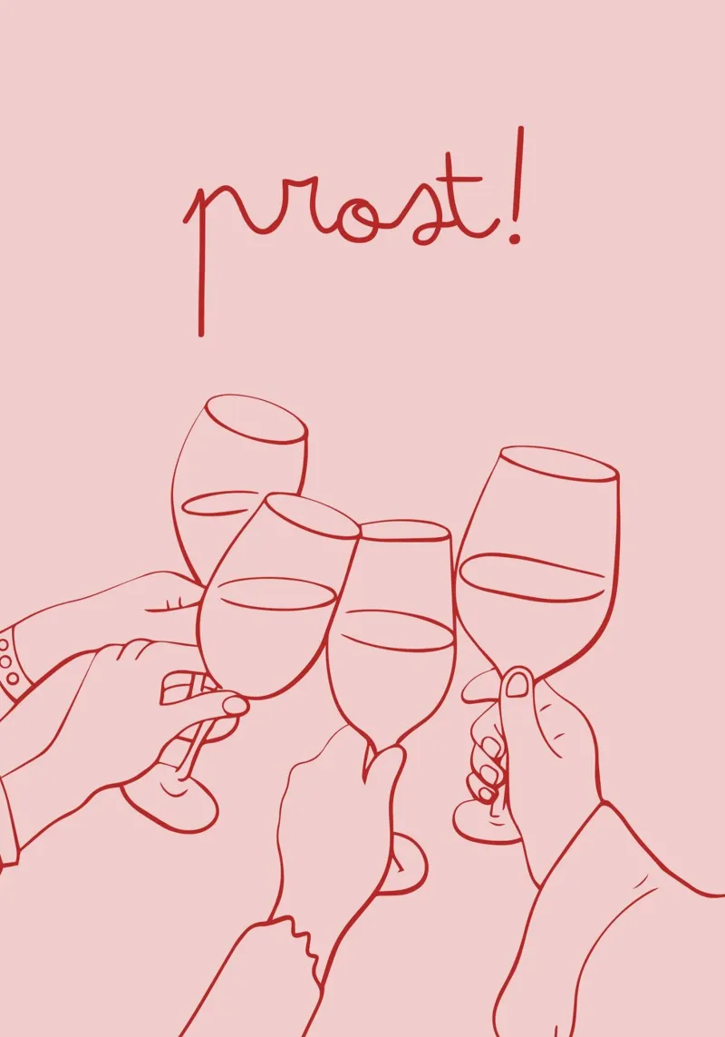 Tazza da vino Prost Poster in bianco e nero Retro Pub Decor pellicola backlit da pdigitalprints