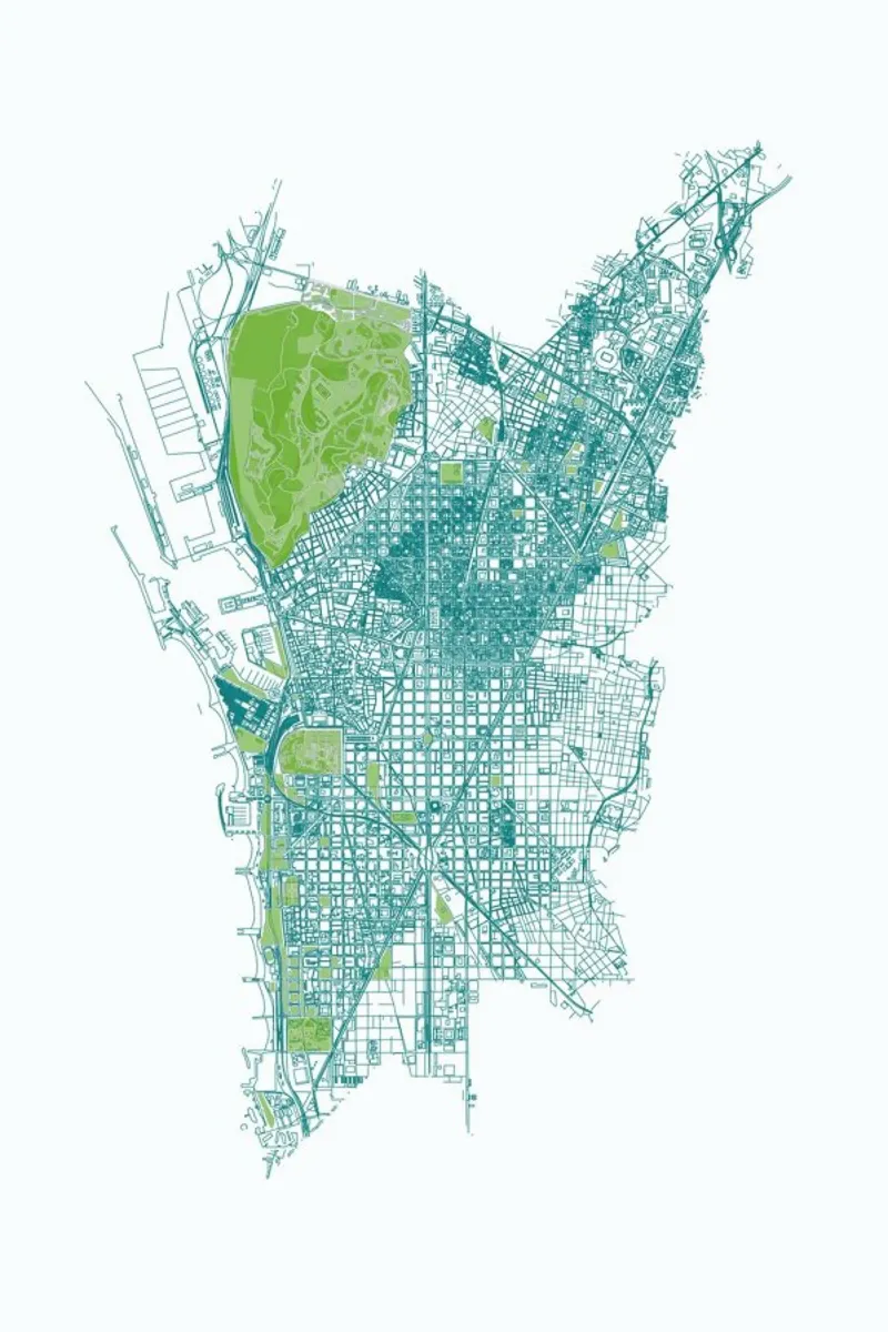 Barcelona Pattern No Pattern Alu-Dibond von Mattygug