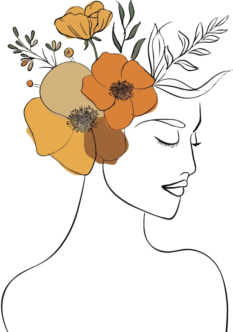 Woman's profile with a serene expression Hahnemühle von LisaArtes