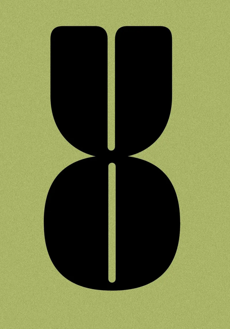 Composición abstracta de las letras O y U poster de Lisa Jureczko Arts Illustration