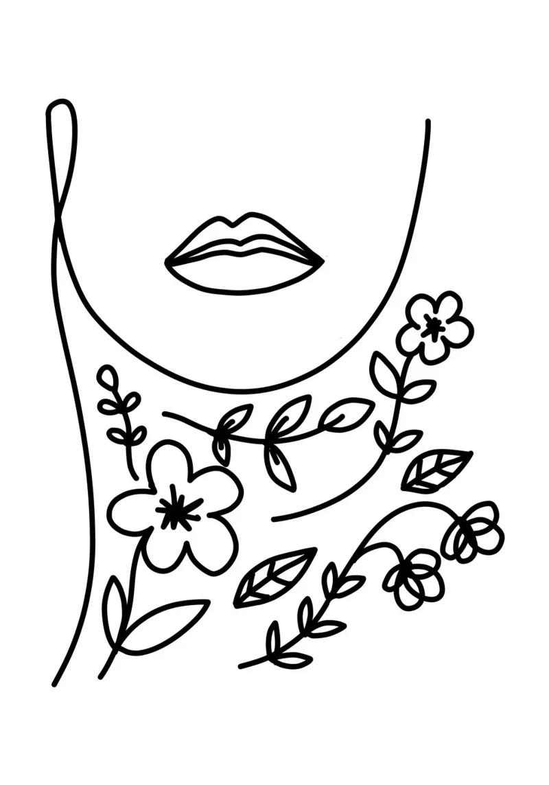 Blossom inside - Linienzeichnung Line Art pellicola backlit da BAINAI
