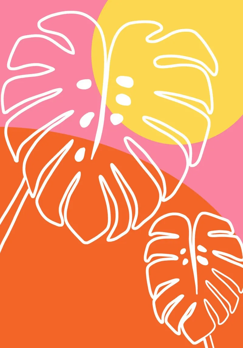 Happy Monstera poster con telaio in alluminio da BAINAI KIDS