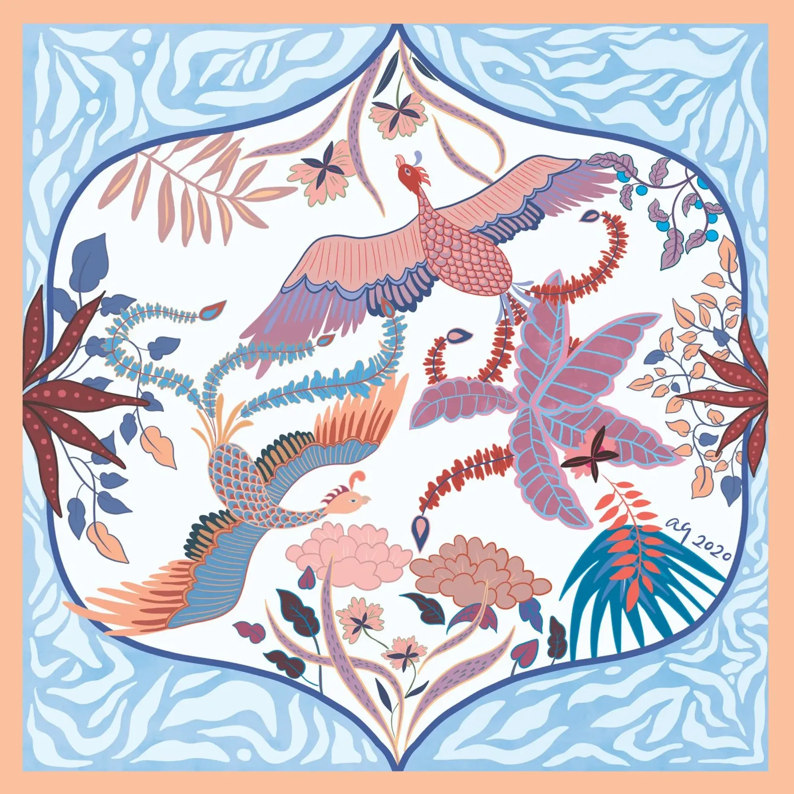 Jardin curieux poster avec cadre en bois de Arty Guava
